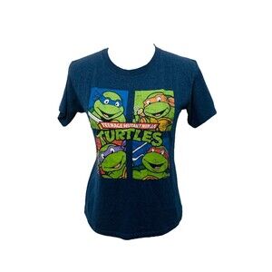 Nickelodeon TMNT Boy's Shirt Blue Short Sleeve Teenage Ninja Turtle's Size Small